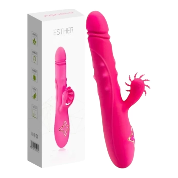 Dương vật giả lưỡi cao cấp Esther bi xoay Rung - Thụt