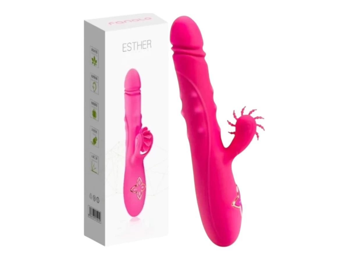 Dương vật giả lưỡi cao cấp Esther bi xoay Rung - Thụt