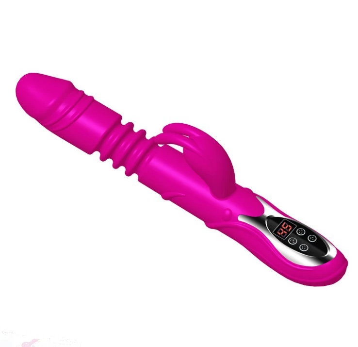 Dương vật giả rung thụt, phát nhiệt Rabbit Vibrator màn hình LCD