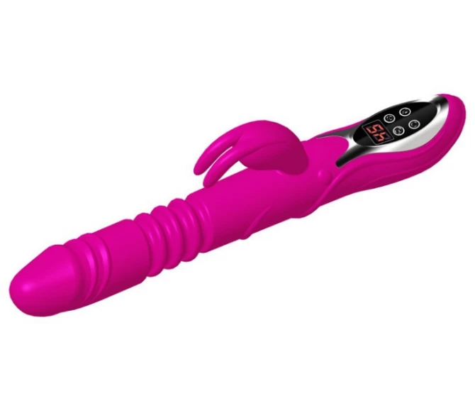 Dương vật giả rung thụt, phát nhiệt Rabbit Vibrator màn hình LCD