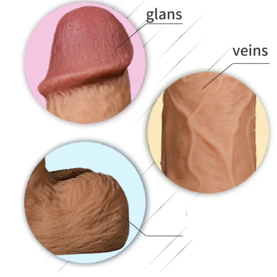 Dương vật giả có đế Real Dildo rung, thụt, phát nhiệt điều khiển từ xa