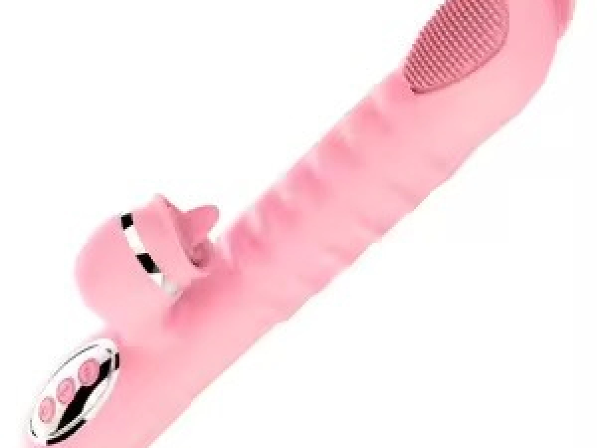 Máy mát xa lưỡi 2 đầu Telescopic liếm, rung, thụt pin sạc