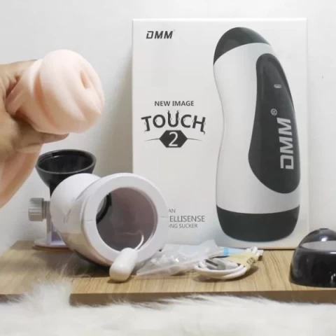 Âm đạo giả có đế DMM Touch 2 rung 10 chế độ và phát tiếng rên