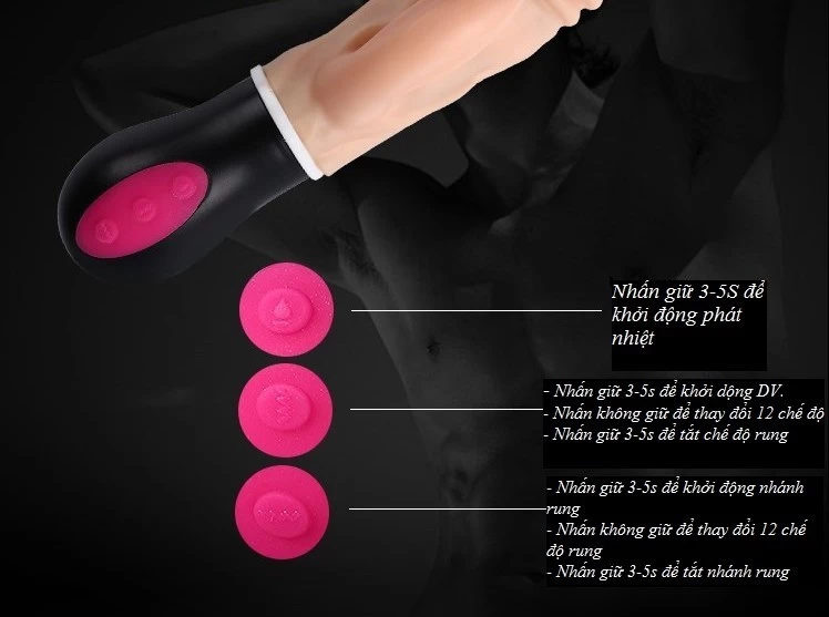 Dương vật giả XinV XL-917 rung, ngoáy, thụt phát nhiệt