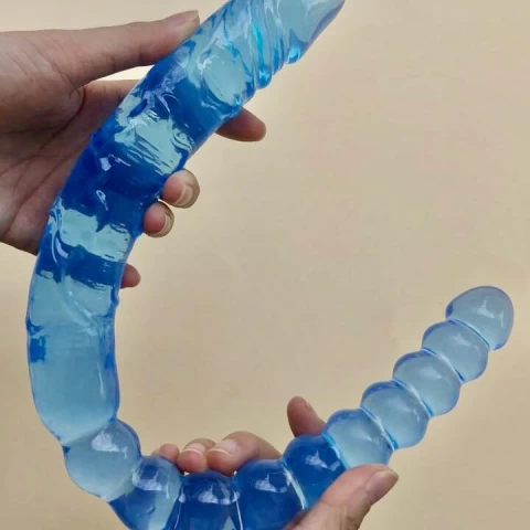 Dương vật giả 2 đầu trong suốt mềm mại