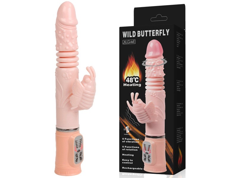 Sex toy dương vật giả phát nhiệt cao cấp pin sạc Wild Butterfly 1