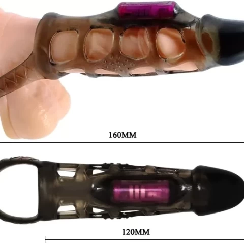 Rọ đeo dương vật có quai đeo thân rung Men Extension