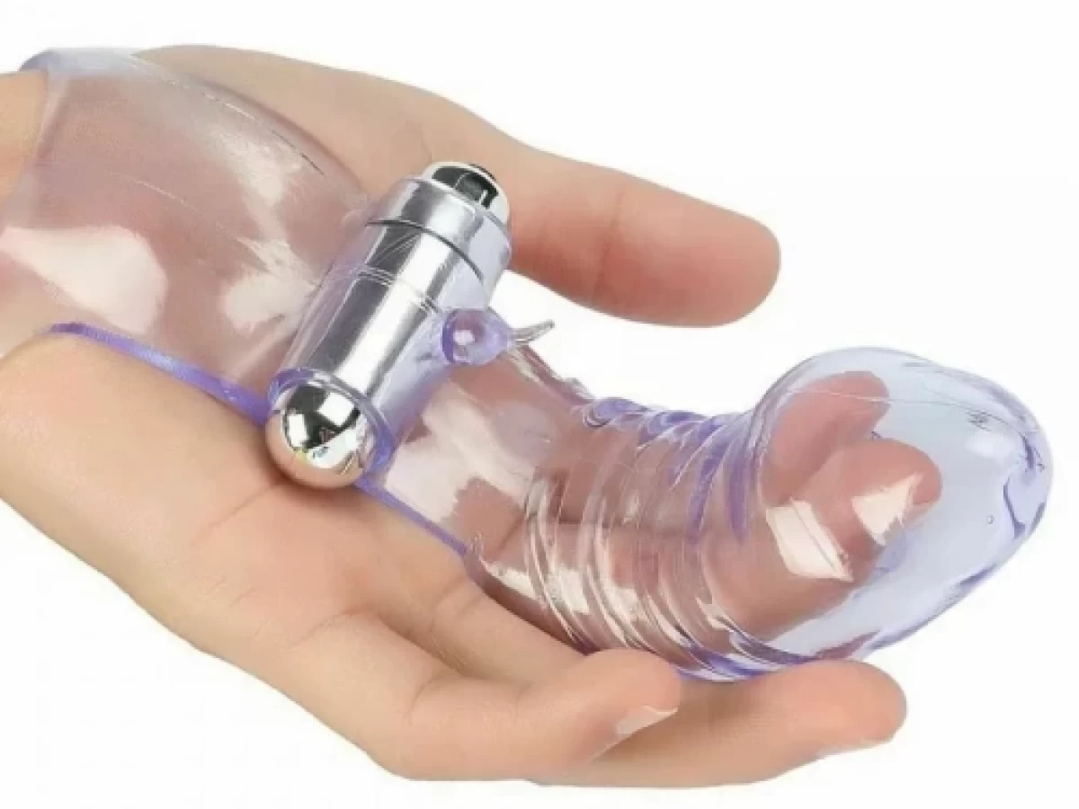 Bao silicone có rung đeo ngón tay kích thích vùng kín