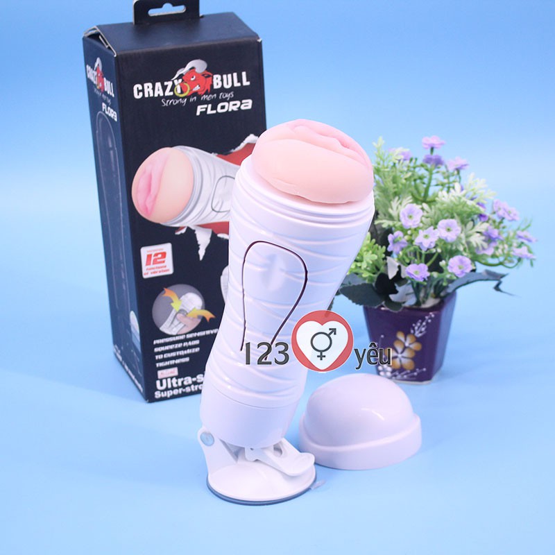 Âm đạo giả Crazy Bull có đế dạng CUP pin sạc
