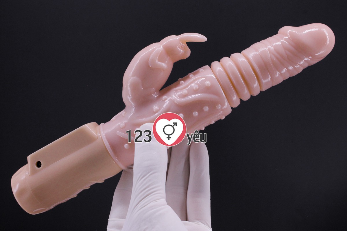 Dương vật giả Hot Bunny rung, thụt phát nhiệt pin sạc 5