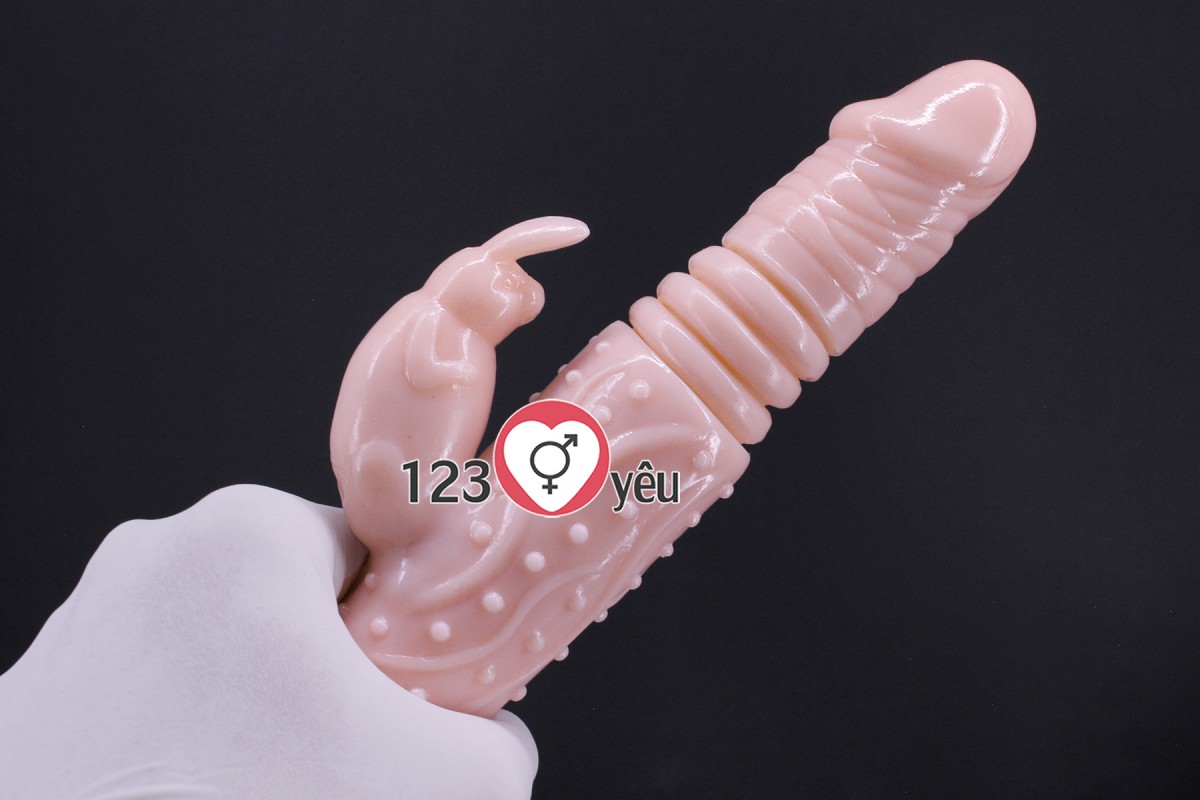 Dương vật giả Hot Bunny rung, thụt phát nhiệt pin sạc 8