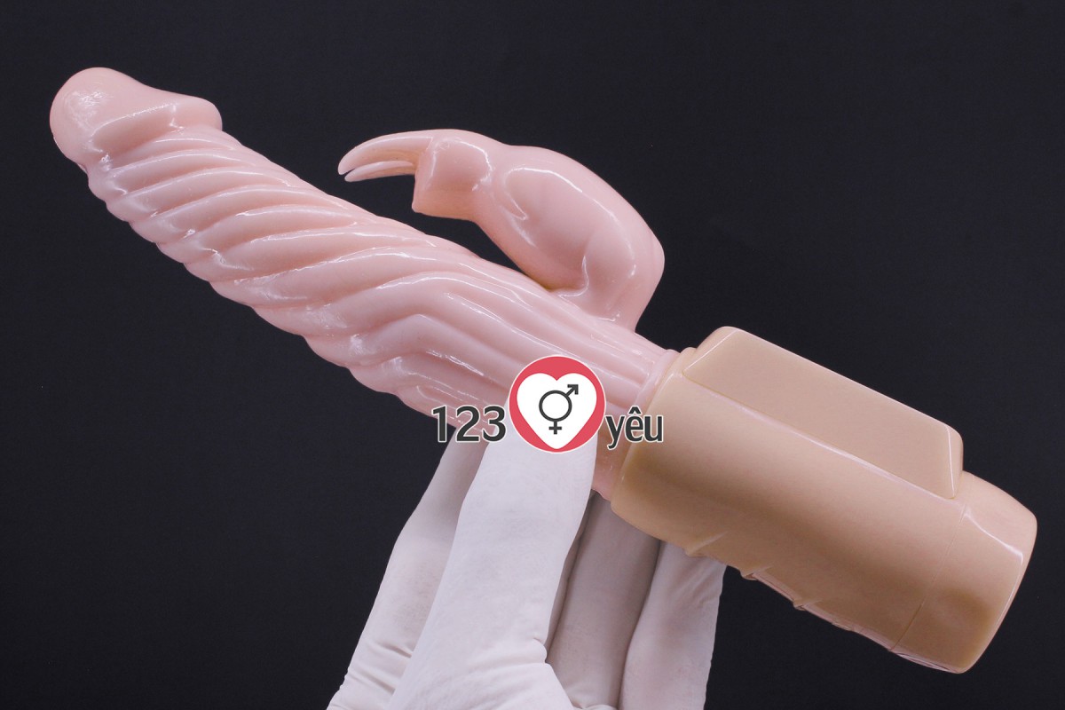 Dương vật giả Fire Bunny rung, ngoáy ph&aacute;t nhiệt pin sạc 5