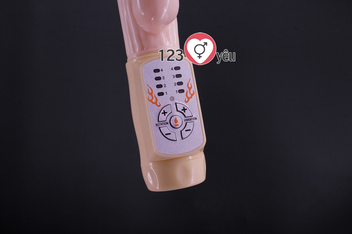 Dương vật giả Fire Bunny rung, ngoáy ph&aacute;t nhiệt pin sạc 8