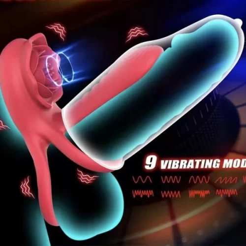 Vòng đeo dương vật Love hoa hồng có điều khiển