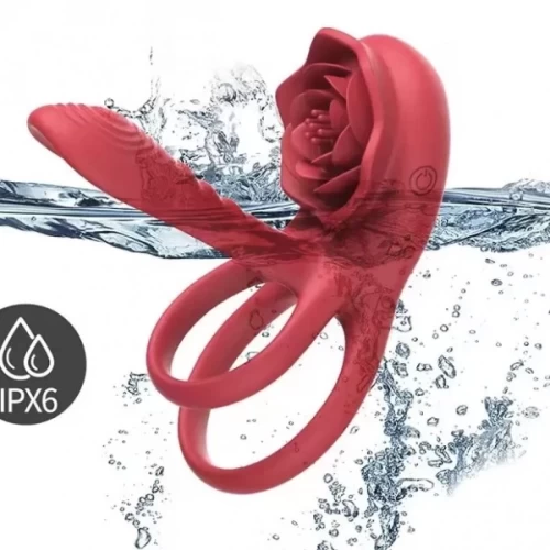 Vòng đeo dương vật Love hoa hồng có điều khiển