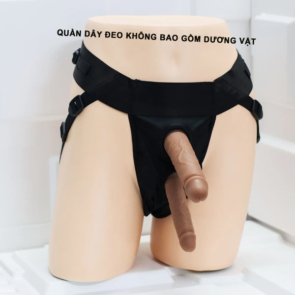 Quần d&acirc;y đeo gắn 2 dương vật giả t&ugrave;y &yacute;