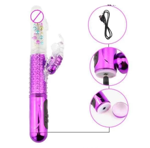 Dương vật giả đa năng rung xoay thụt