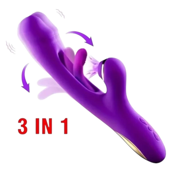 Dương vật 3 trong 1 rung hút đá lưỡi độc đáo