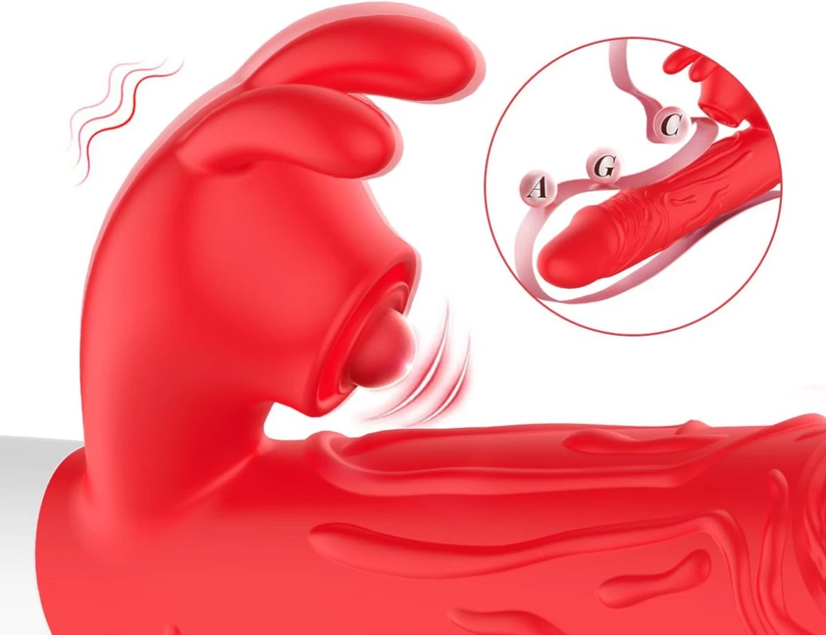 Dương V50 rung thụt nhiệt tai thỏ gắn bi kích thích siêu đã