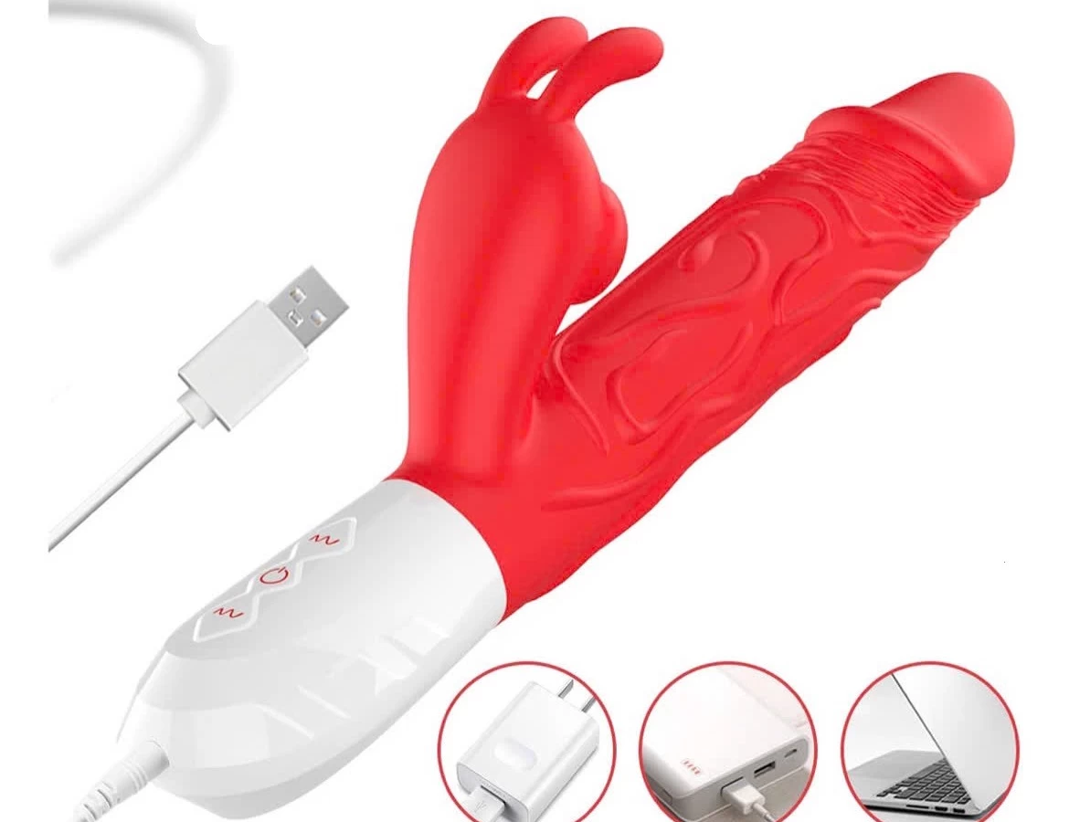 Dương V50 rung thụt nhiệt tai thỏ gắn bi kích thích siêu đã