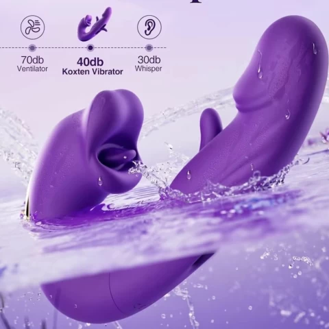 Dương vật giả rung-đá lưỡi-miệng liếm mút A RED LIP