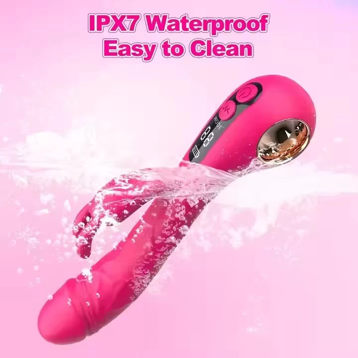 Máy massage điểm G- 2 nhánh rung kích thích Rabbit màn hình LED