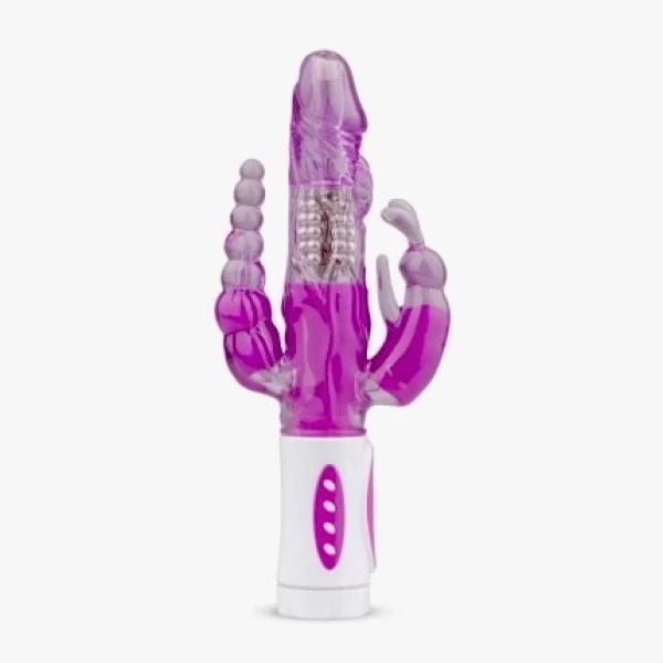 Dương Vật Giả 3 Nh&aacute;nh Raving Rabbit Intimate System Purple