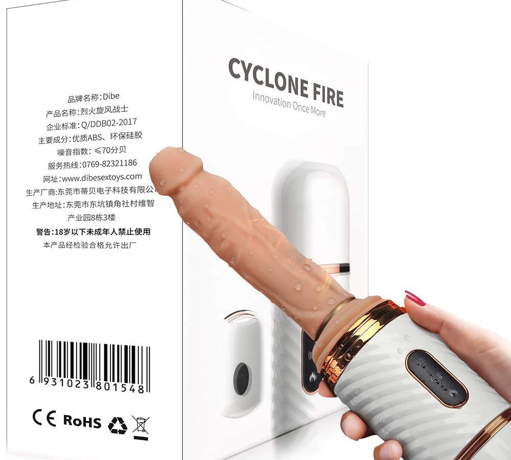 Dương vật giả Cyclone Fire có đế rung thụt