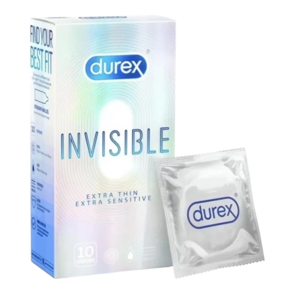 Bao cao su Durex invisible 10 cái siêu mỏng
