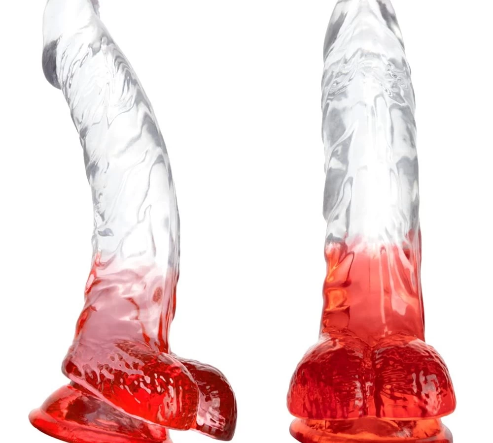 Dương vật trong suốt siêu mềm cong nhiều màu