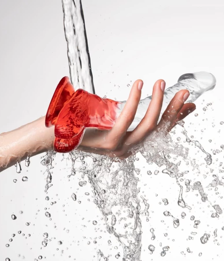 Dương vật trong suốt siêu mềm cong nhiều màu