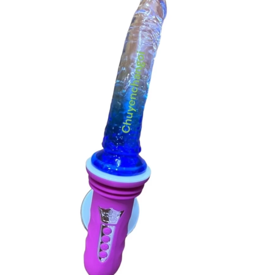 Đế gắn dương vật rung thụt pin sạc(tặng kèm dương vật nhiều màu)