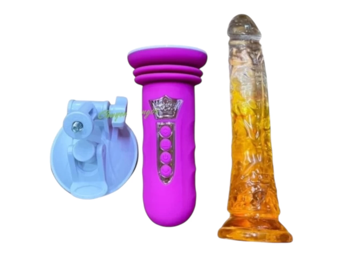 Đế gắn dương vật rung thụt pin sạc(tặng kèm dương vật nhiều màu)