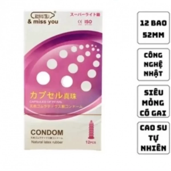 Bao cao su gai gân Nhật bản chính hãng 12 cái