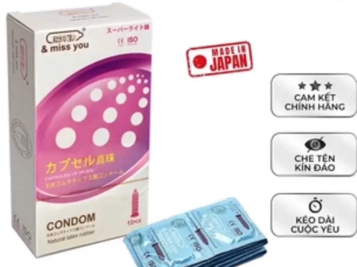 Bao cao su gai gân Nhật bản chính hãng 12 cái