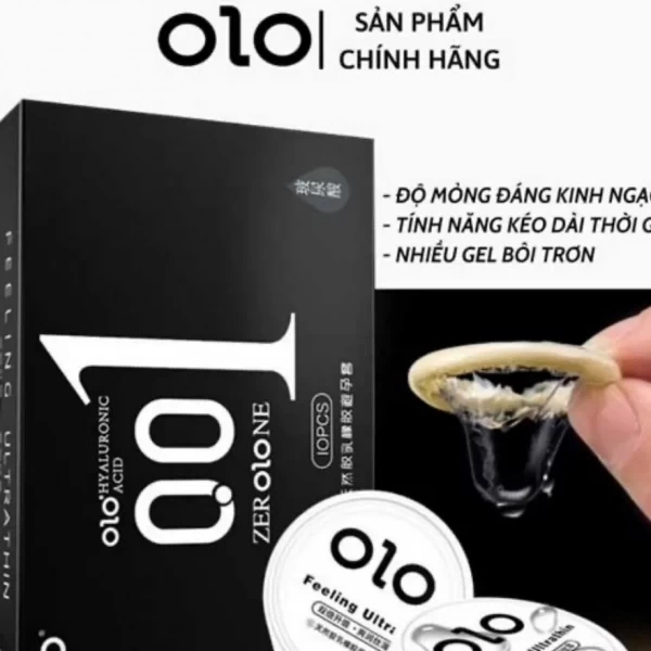 Bao cao su Olo siêu mỏng 0.01mm hộp 10 bao