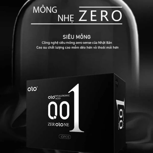 Bao cao su Olo siêu mỏng 0.01mm hộp 10 bao