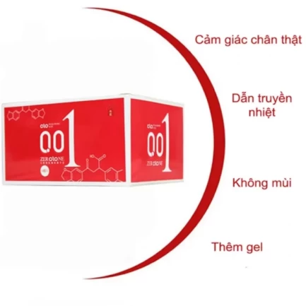 Bao cao su Olo siêu mỏng 0.01mm hộp 10 bao truyền nhiệt