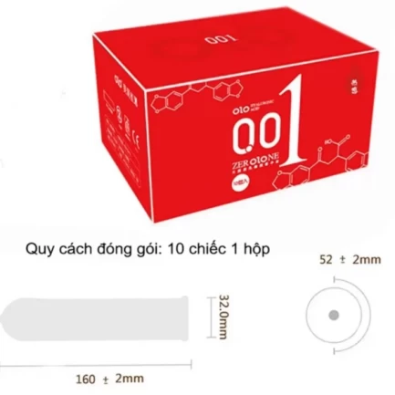 Bao cao su Olo siêu mỏng 0.01mm hộp 10 bao truyền nhiệt