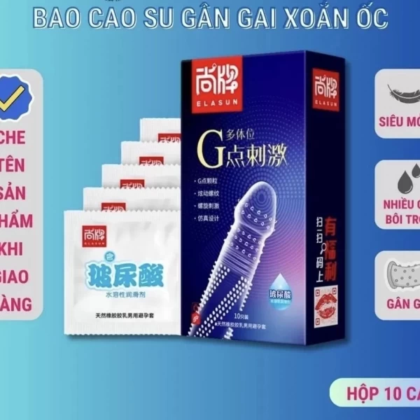 Bao cao su gân gai xoắn ốc siêu sướng hộp 10 bao