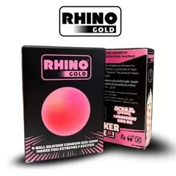 Com bo 3 hộp bao cao su 9 bi Rhino kèm gel bôi trơn