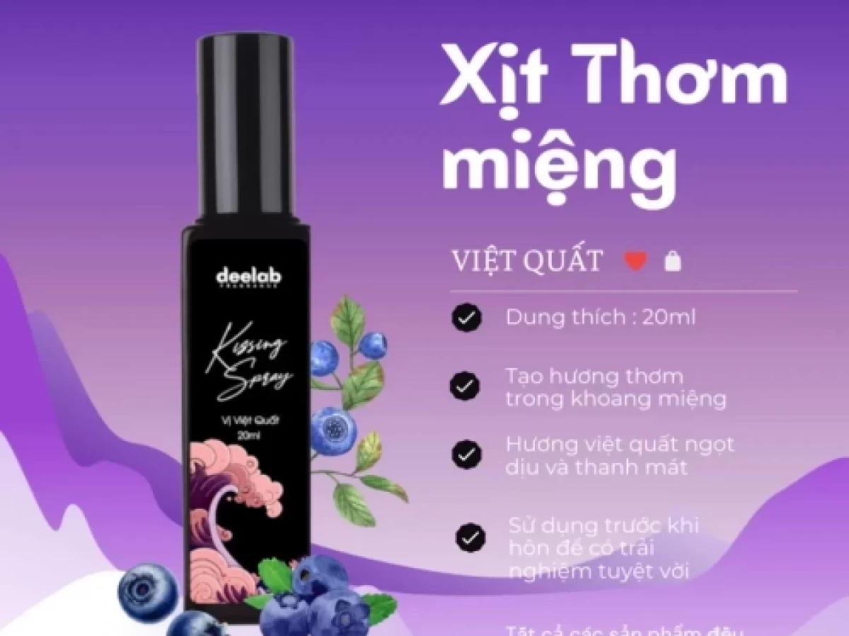 Xịt thơm miệng Việt Quất cho nụ hôn quyến rũ