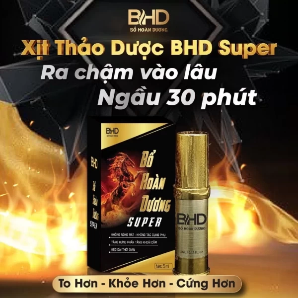 Chai xịt tăng hưng phấn, chống xuất tinh sớm Bổ Hoàn Dương Supre 5ml
