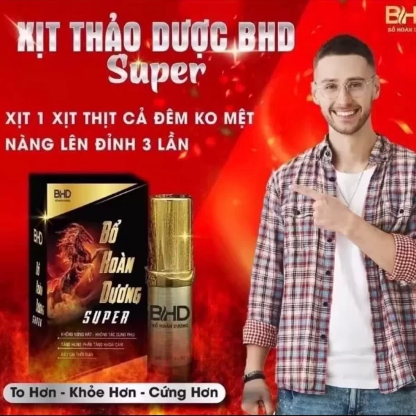 Chai xịt tăng hưng phấn, chống xuất tinh sớm Bổ Hoàn Dương Supre 5ml