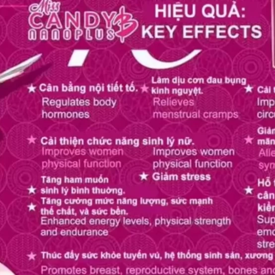 Kẹo Sâm KD SINH LÝ NỮ chính hãng mỹ hộp 8 viên