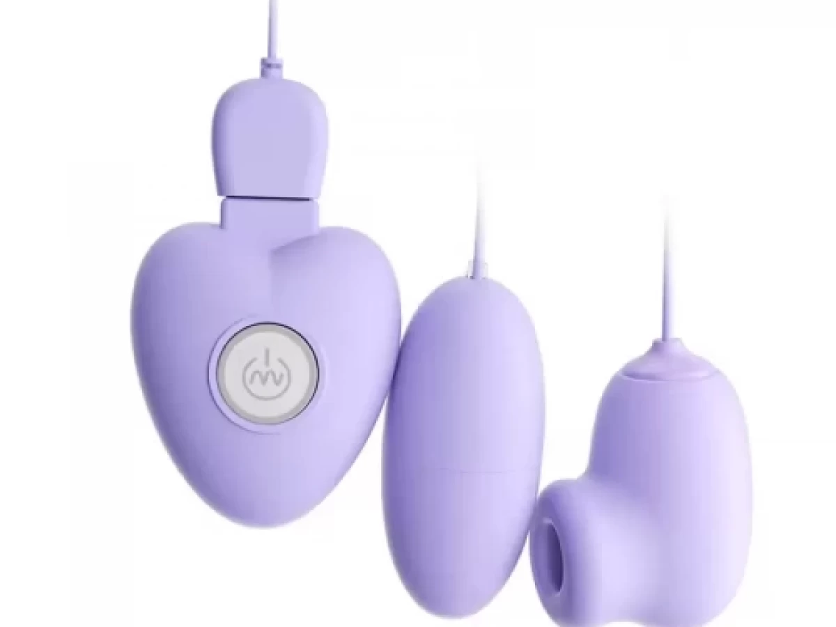 Trứng Rung 2 đầu Điều Khiển Trái Tim Rung-Hút cực khoái