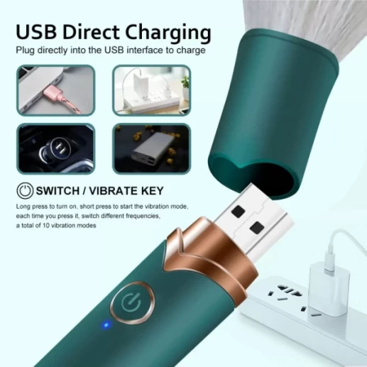 Máy massa điểm G rung 2 đầu ngụy trang hình cọ trang điểm