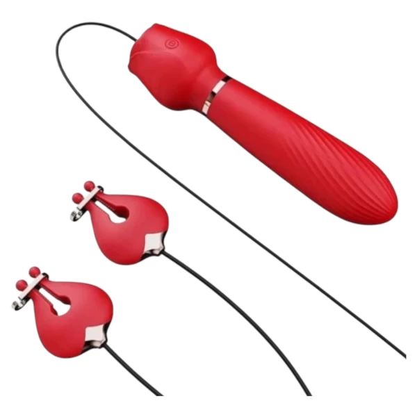 Chày rung - kẹp ngực 2 trong 1 siêu kích thích