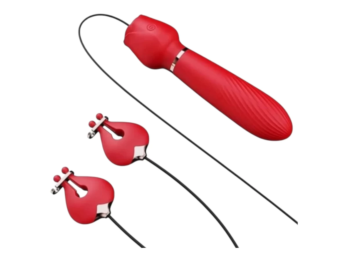 Chày rung - kẹp ngực 2 trong 1 siêu kích thích