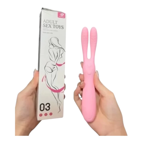 Máy mát xa tai thỏ rung 2 đầu tách biệt siêu mạnh